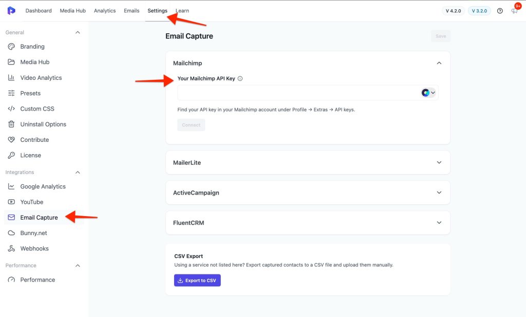 How To Capture Emails Presto Player Integration - Email Capture - Mailchimp