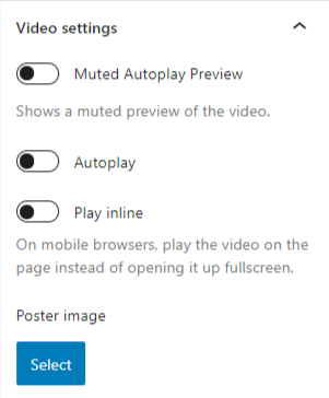 Presto Player video settings