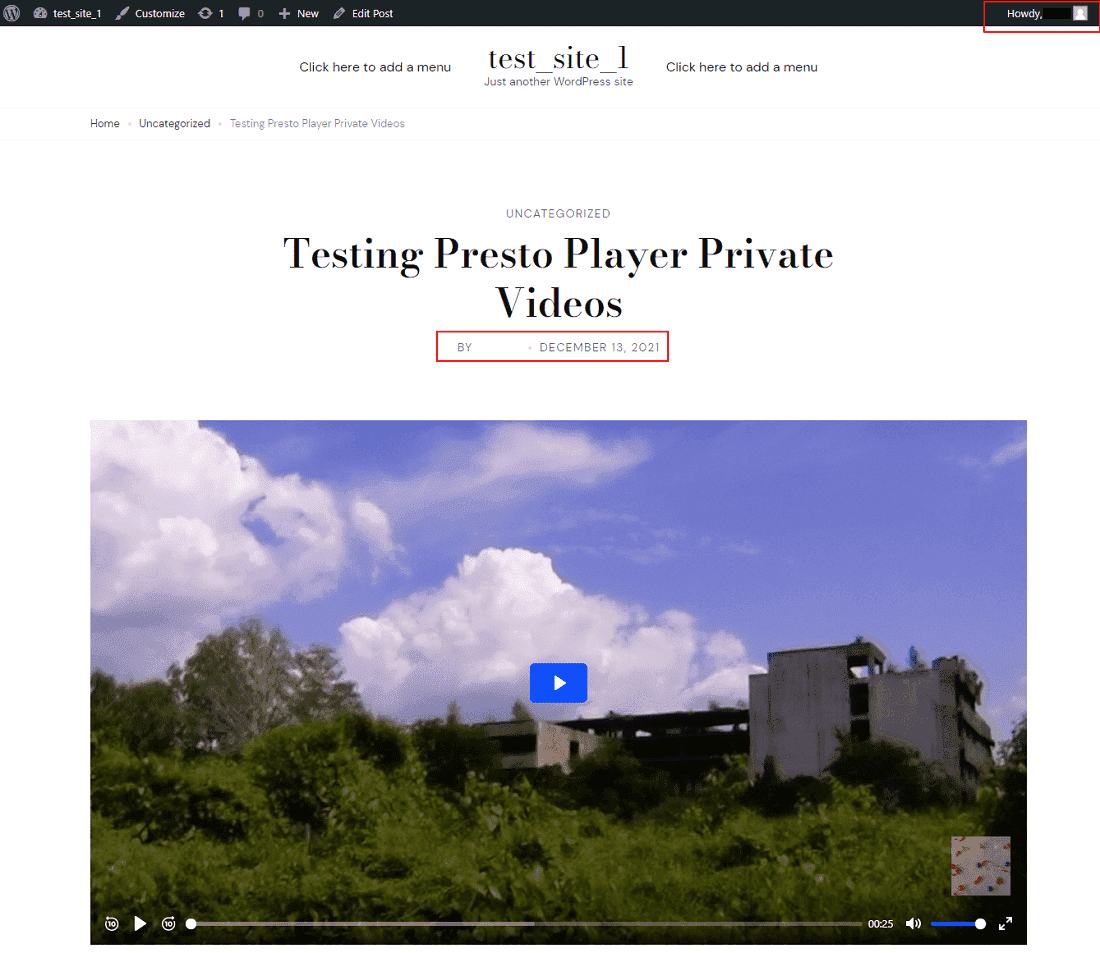 Testing Presto Private video on blog page