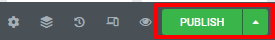 Publish content button of Elementor