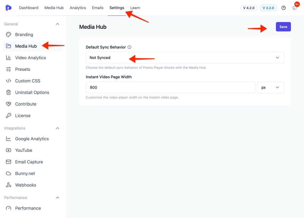 Presto Player - Default Sync Behavior - Not Synced