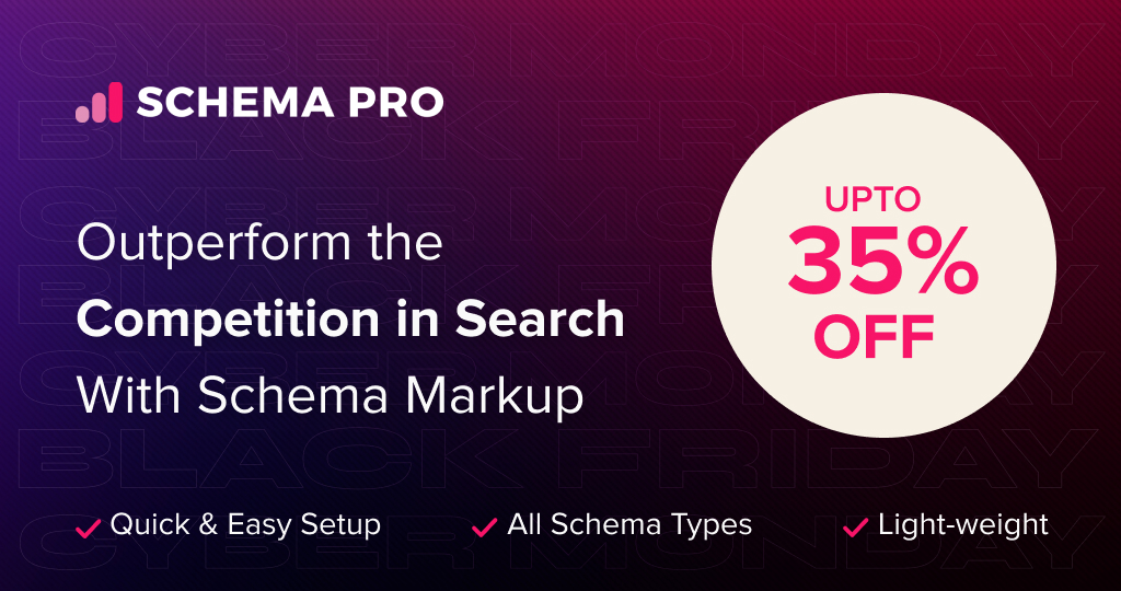 Schema Pro Black Friday Sale