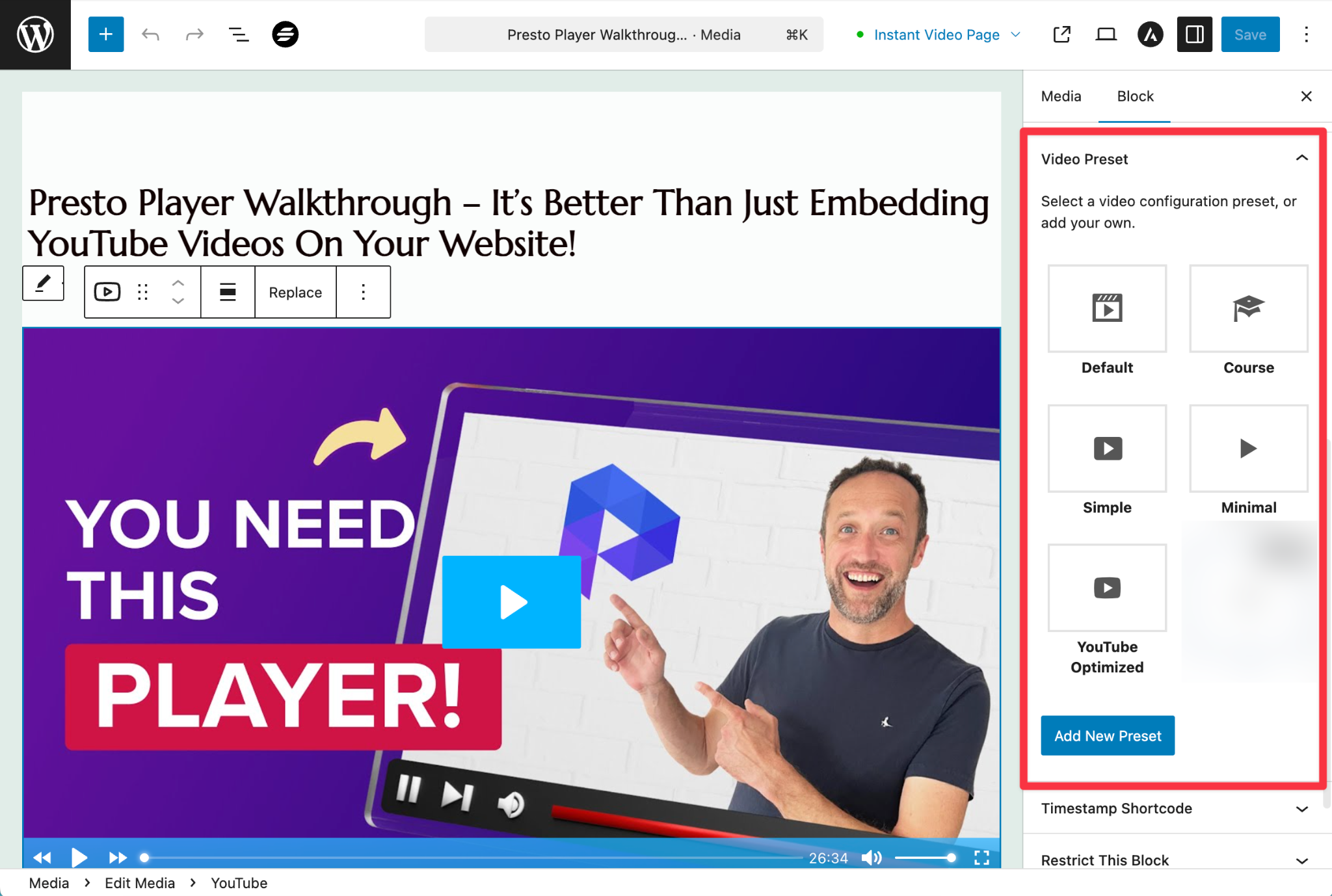 How to Use Video Presets in Presto Player – Layouts and Behavior Word Image 17928 2