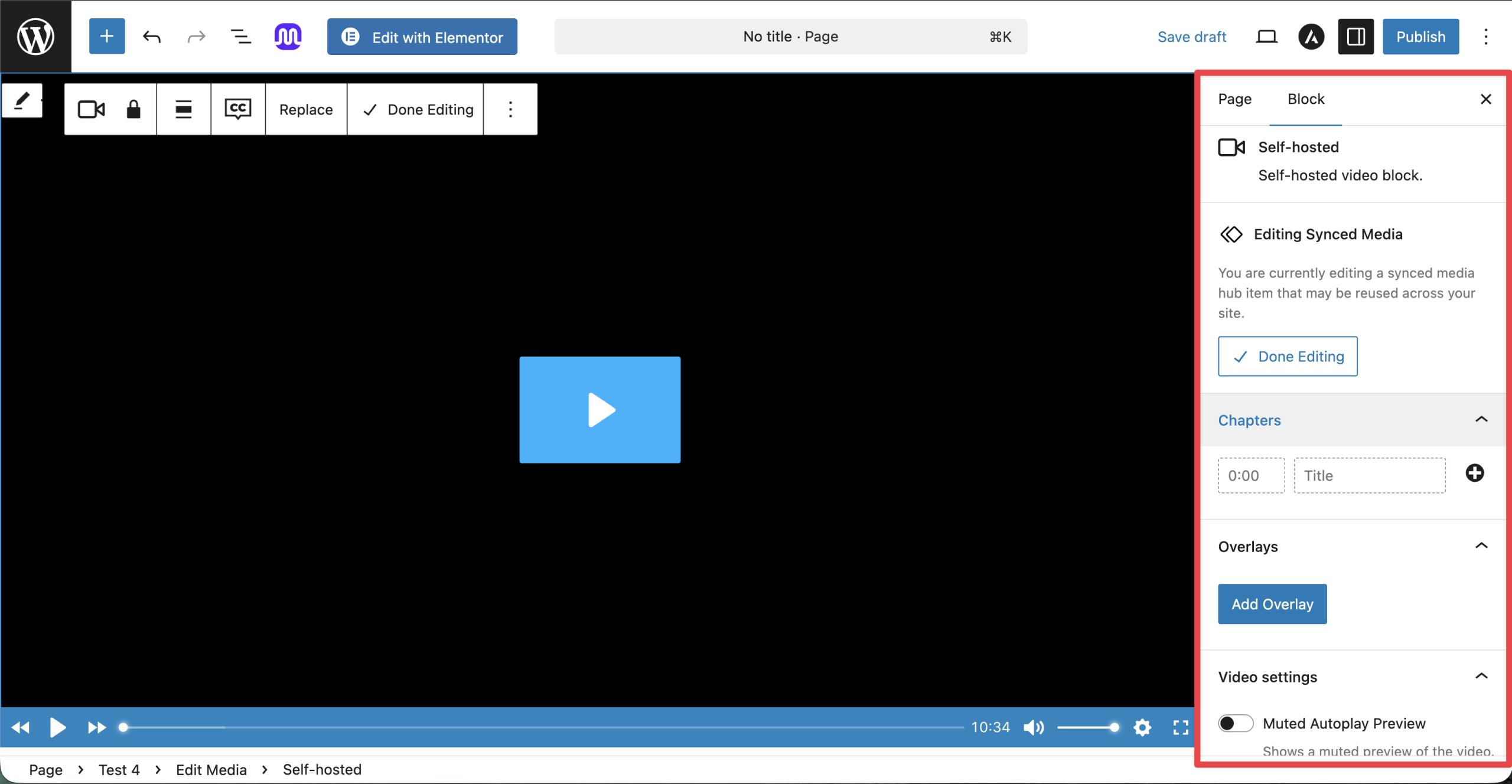 Presto Player block settings in Gutenberg