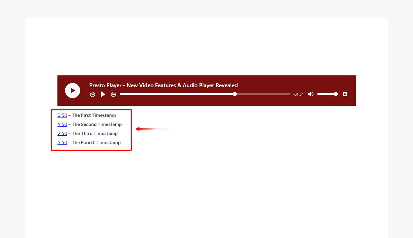 Styled Timestamps Example