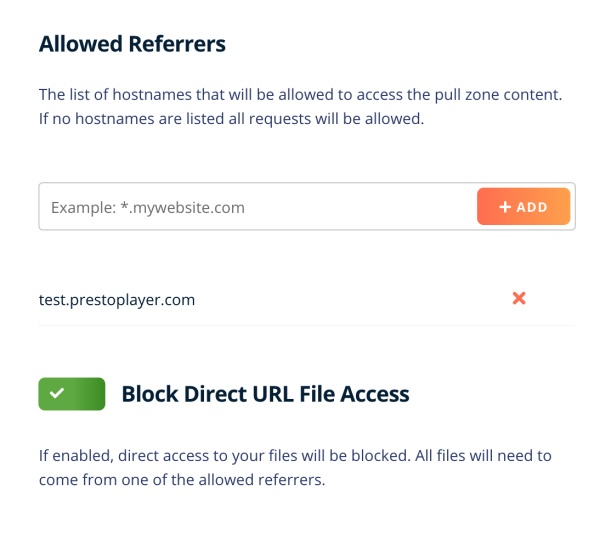 Bunny.net Private Video Settings