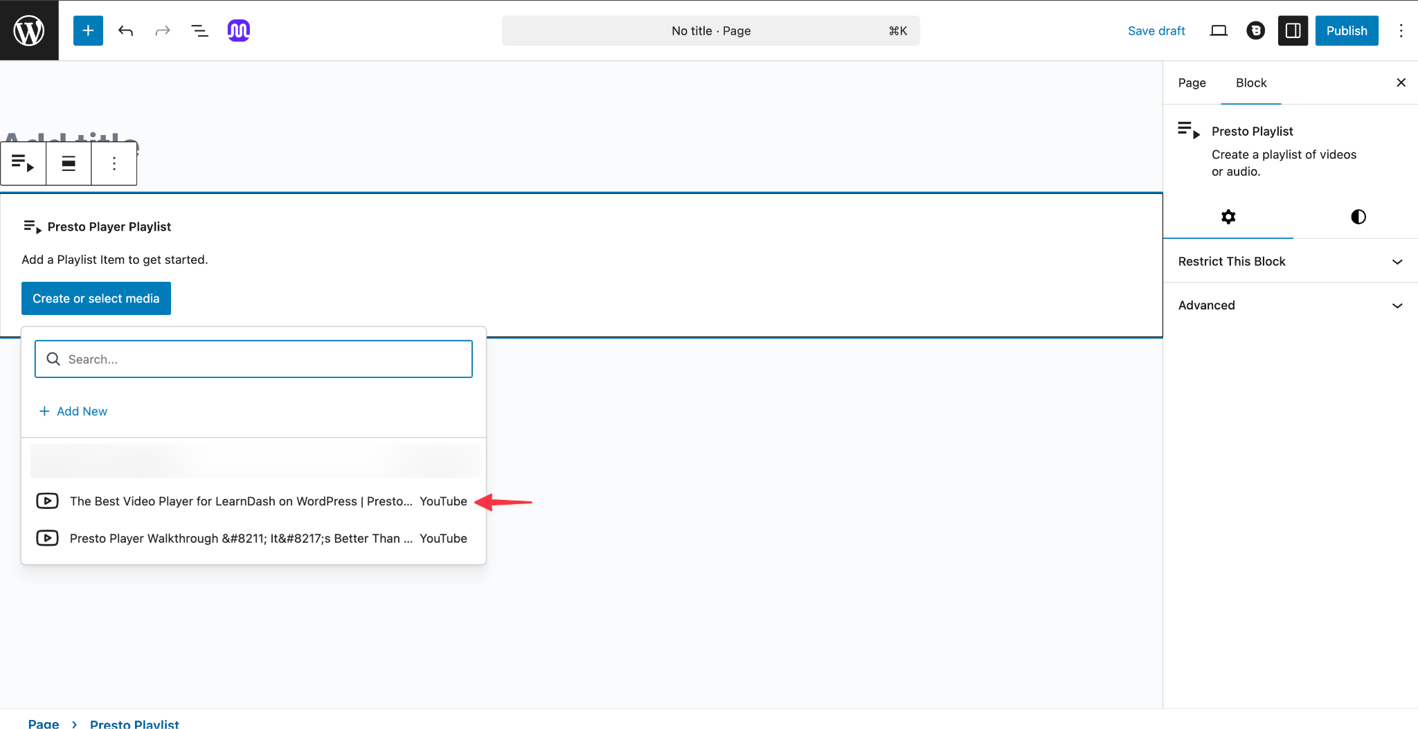 Selecting Videos from Media Hub