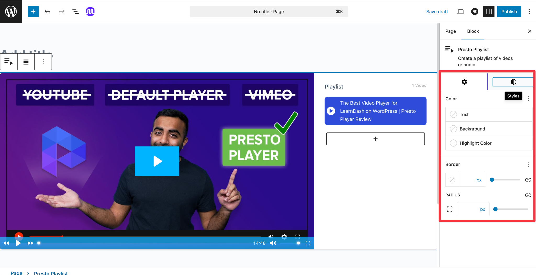 Playlist Styling Options