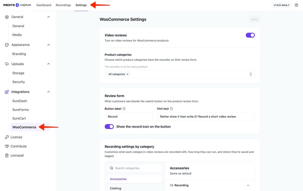 Enable the Video Reviews for the WooCommerce reviews