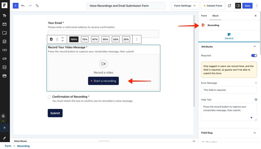 Presto Capture Block in SureForms