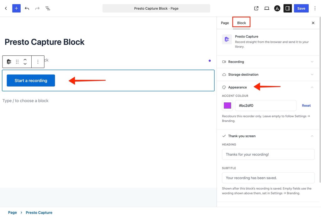 How to Brand the Recorder in Presto Capture Finding individual Presto Capture Accent Colour in Settings