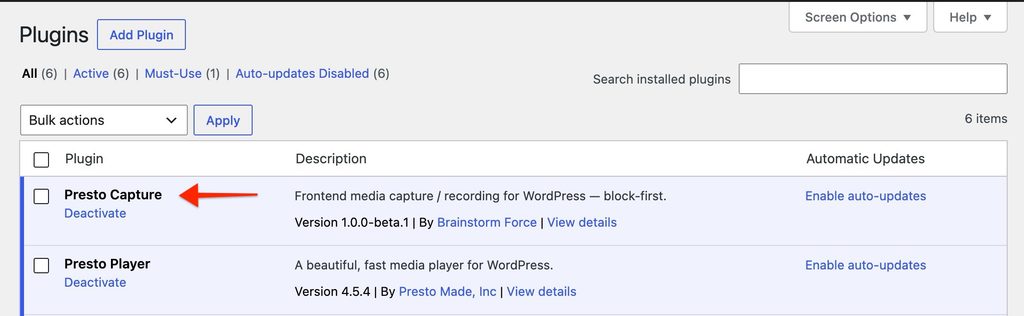How to Get Started with Presto Capture Installed and Activated Presto Capture plugin