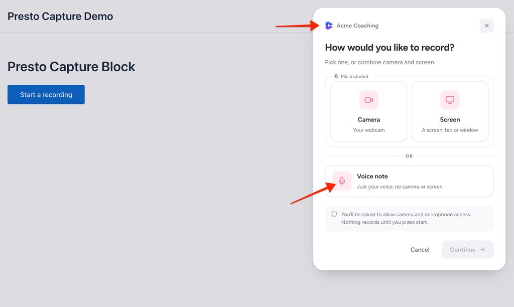 How to Brand the Recorder in Presto Capture Presto Capture branding with the shortcode